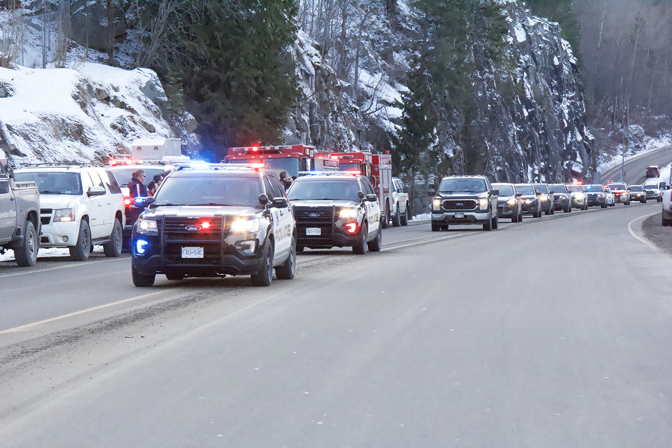 First Responders , members of the public attend procession for NPD officer