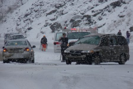 Heavy snowfall leaves roads hazardous