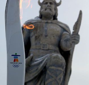 Bearing the torch for the Olympics