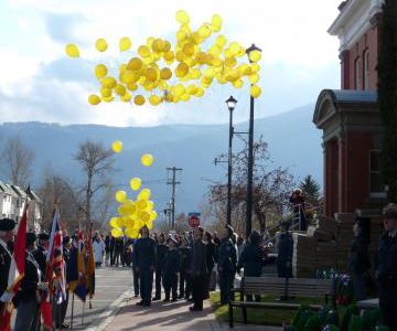Yellow balloons represent 135 lost souls