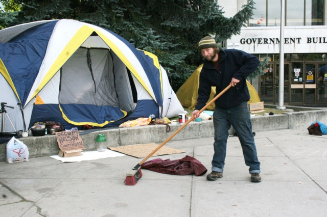 Update: Occupy Nelson Camp experiences first taste of violence, NPD arrest intoxicated man