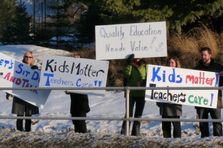 Local teachers protest possible legislated contract