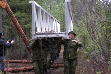 Bridging a gap while learning the ropes: 39CER install bridge at Texas Creek