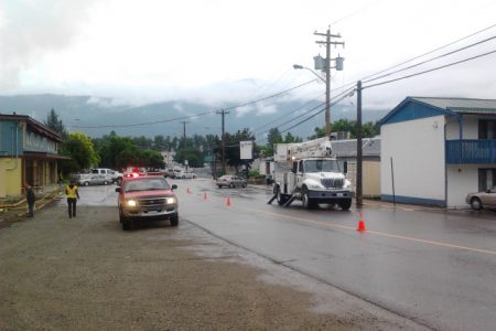 An accident at the landfill caused power outages last week