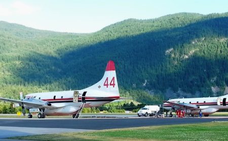 Wildfire funneling smoke into valley