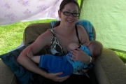 Rachel and Oliver in the Breastfeeding Tent at the Grand Forks Fall Fair   Building a Breastfeeding Boundary
