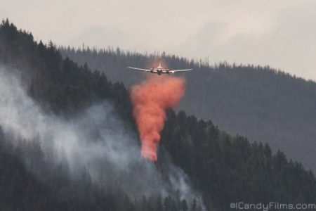 Smoke in valley coming from Sitkum Creek fire