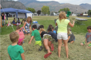 Children love the hay dive.