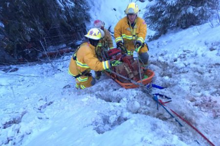 Jaws of Life and rope rescue required after roll-over