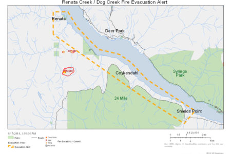 Evacuation Alert for area south of Renata to include Shields