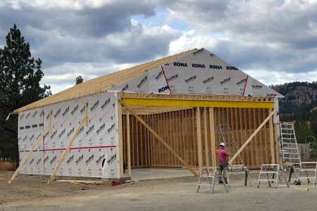 Satellite fire hall under construction in Kettle Valley