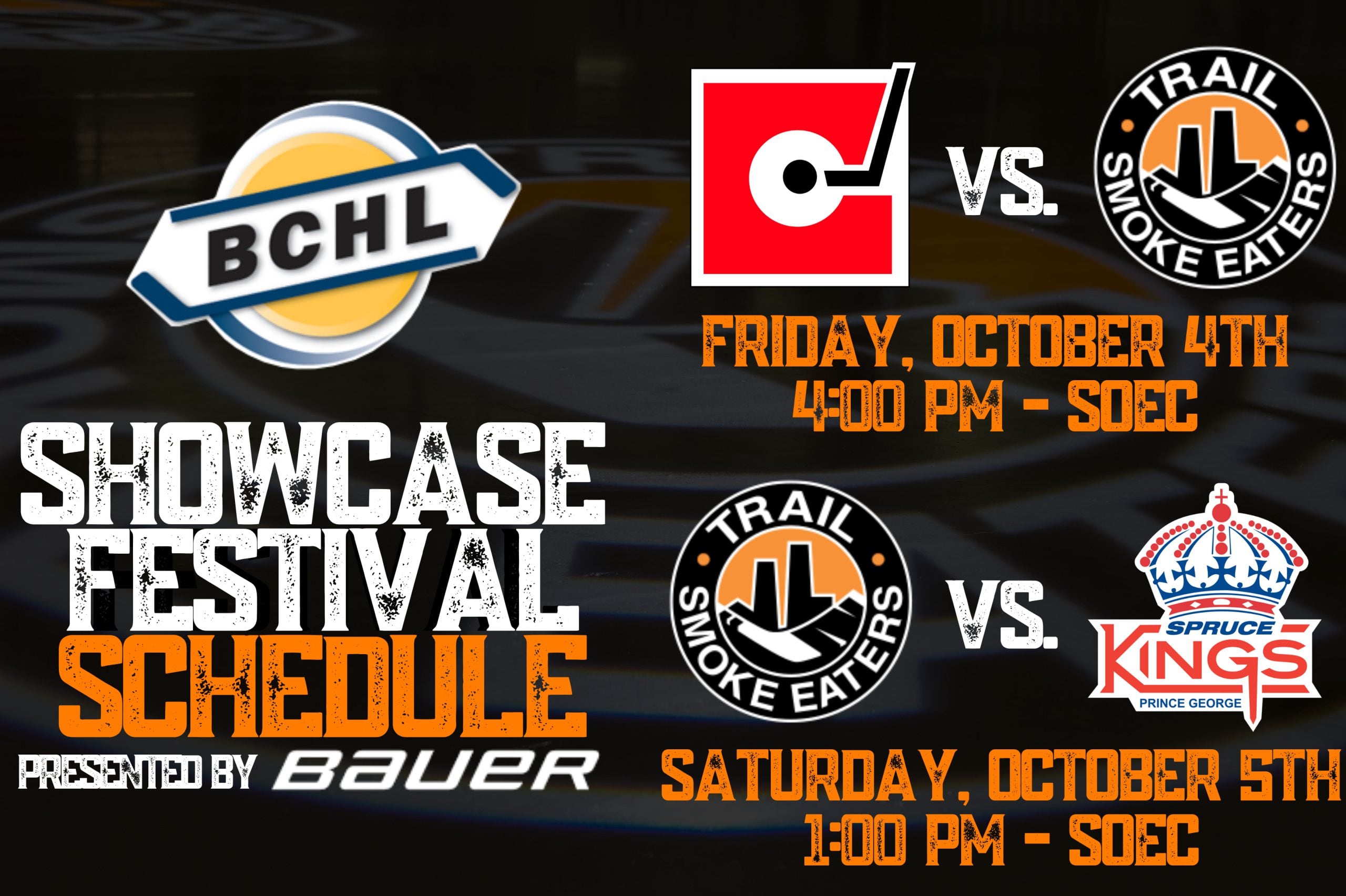 Smoke Eaters & BCHL Release Details And Schedule For 2019 Showcase Festival Presented By Bauer