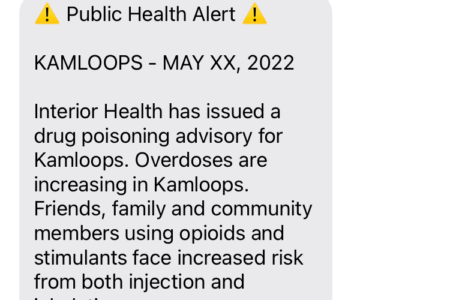 Text alerts for toxic drugs now available in Interior