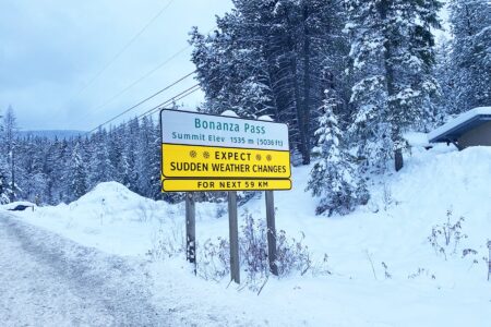 Environment Canada issues Snowfall warning for Highway 3 — Paulson Summit to Kootenay Pass